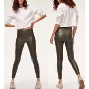 ARITZIA‎ WILFRED FREE Pewter Grey Daria Vegan Leather Leggings Womens Small